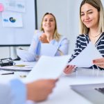 2 Woman and man are sitting talking