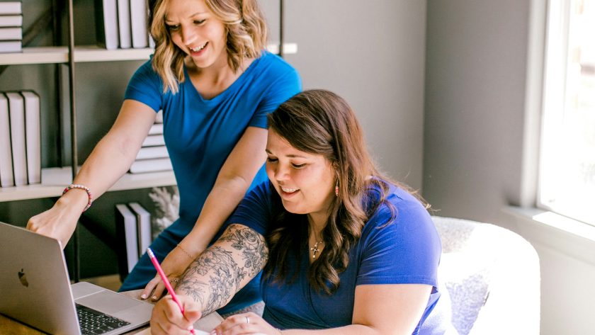 Building a Coaching Business with Provider Work 2 Woman are in an office and talking