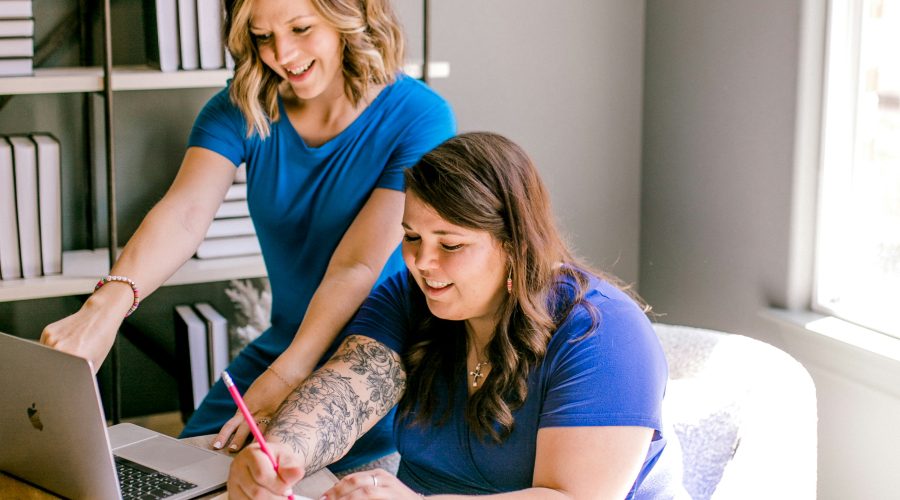 Building a Coaching Business with Provider Work 2 Woman are in an office and talking