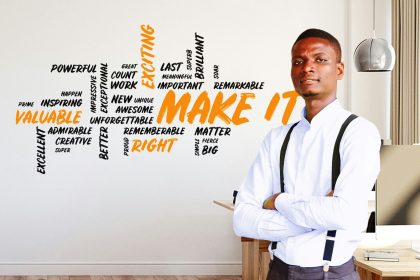 Becoming a Coach- Training That Supports Your Success A African American man is sitting in front of a whiteboard