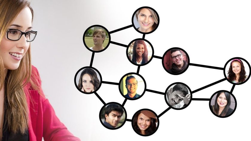How to Cultivate a Coaching Mindset That Serves Clients A woman is sitting ate there are a number of little picture bubbles with peoples pictures in them